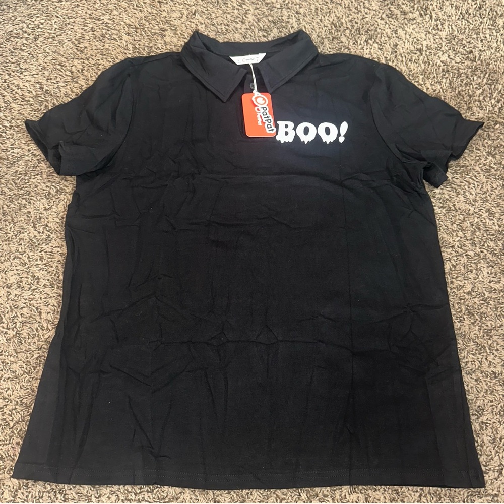 Black 'Boo!' Polo Shirt